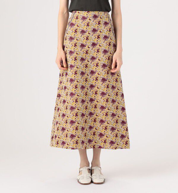 MACPHEE「ボタニカルジャカード セミフレアマキシスカート」|フレア|