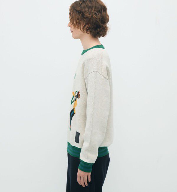 CABaN「CABaN コットンカシミヤジャカード JAZZ SAX クルーネックプルオーバー」|ニット・セーター|