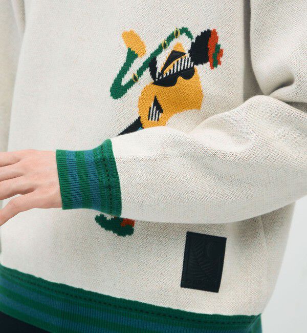 CABaN「CABaN コットンカシミヤジャカード JAZZ SAX クルーネックプルオーバー」|ニット・セーター|