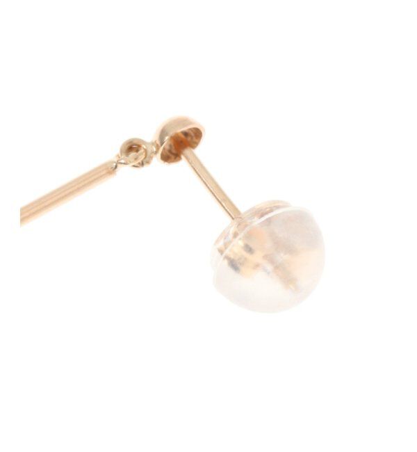  「K10・ストロベリークォーツ スクエアストーン ピアス(両耳)」|ピアス|