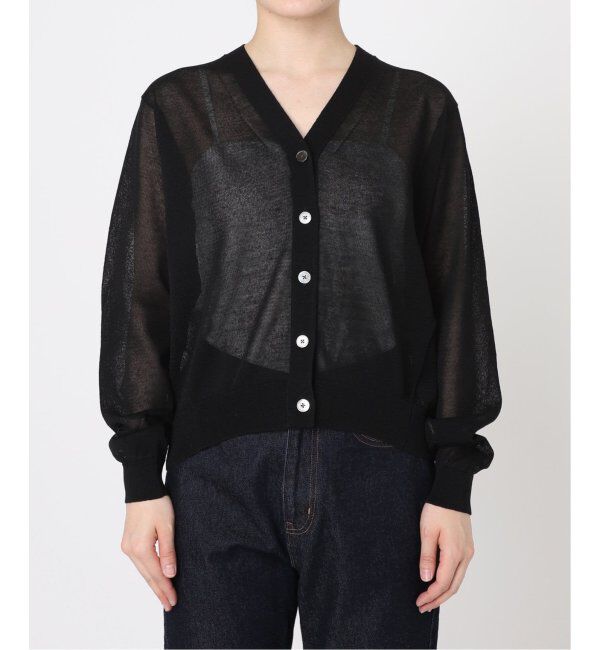 SLOBE IENA「《追加2》リネン混シアーカーディガン」|カーディガン|