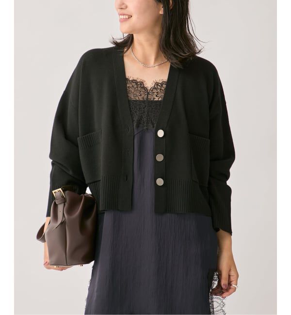 VERMEIL par iena「wool knit Vneck カーディガン」|カーディガン|ブラック