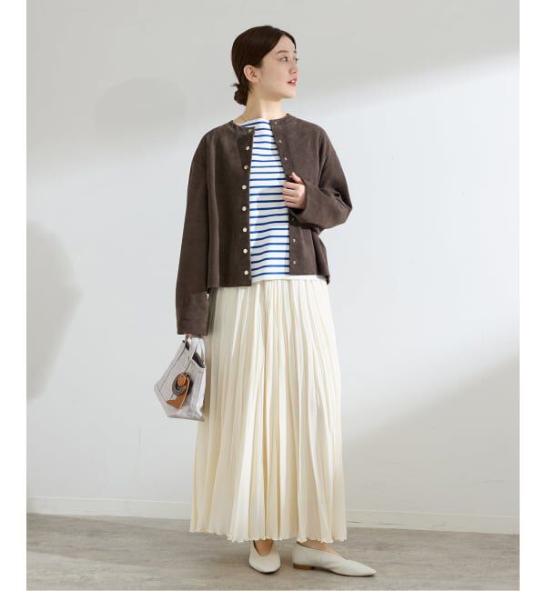 IENA「《予約》ラムスエードブルゾン」|ライダースジャケット|