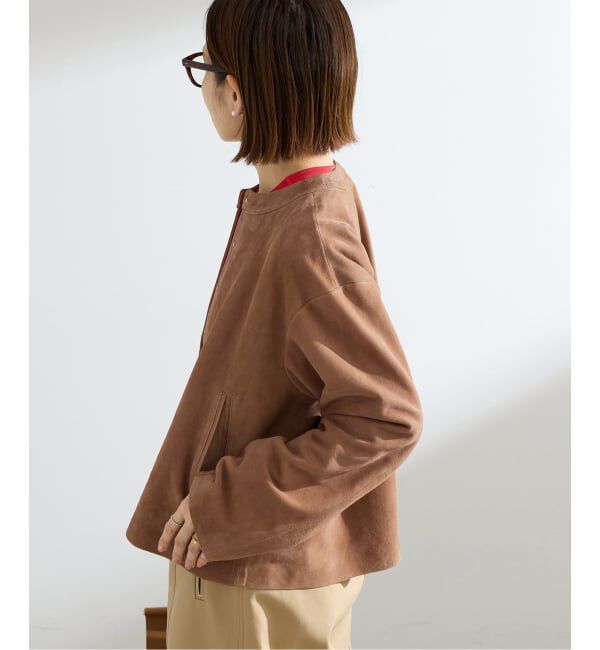 IENA「《予約》ラムスエードブルゾン」|ライダースジャケット|