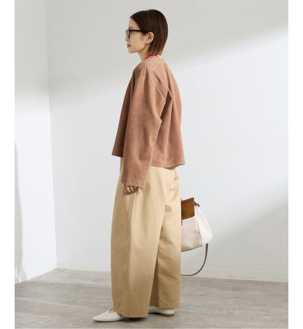 IENA「《予約》ラムスエードブルゾン」|ライダースジャケット|