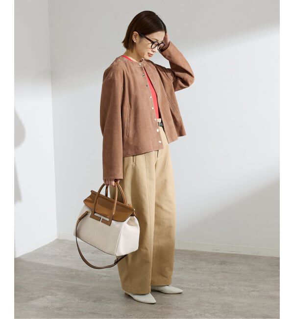 IENA「《予約》ラムスエードブルゾン」|ライダースジャケット|