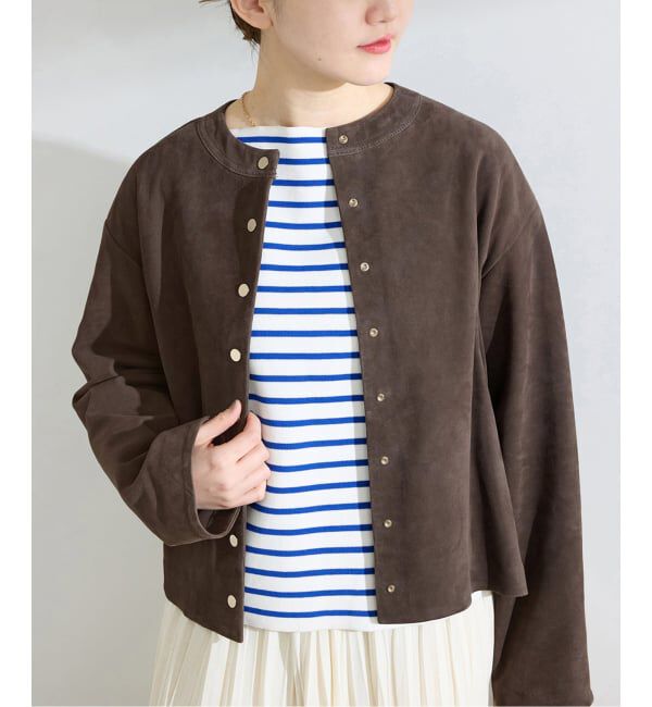 IENA「《予約》ラムスエードブルゾン」|ライダースジャケット|