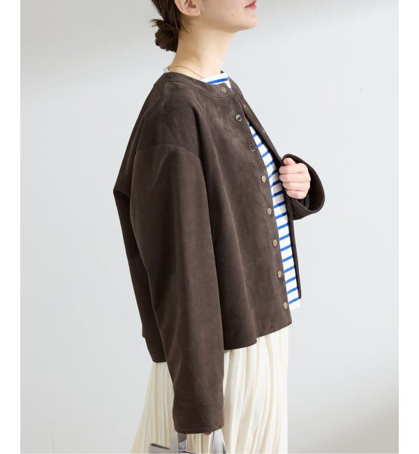 IENA「《予約》ラムスエードブルゾン」|ライダースジャケット|