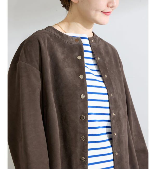 IENA「《予約》ラムスエードブルゾン」|ライダースジャケット|