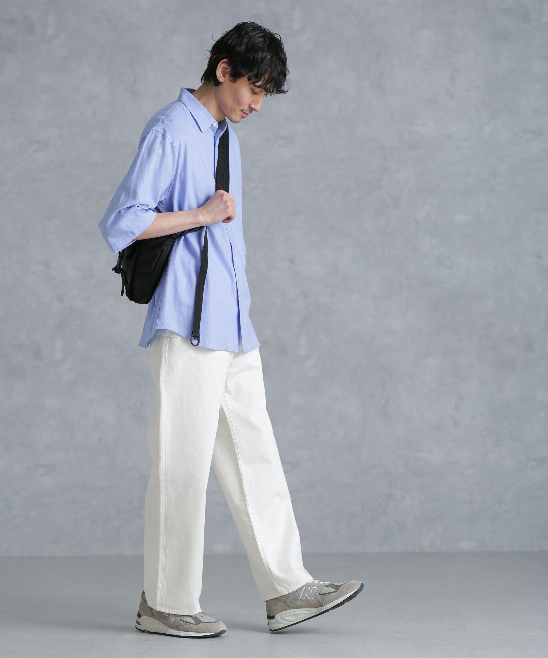 nano･universe「フレンチリネンレギュラーカラーシャツ 7分袖」|シャツ・ブラウス|