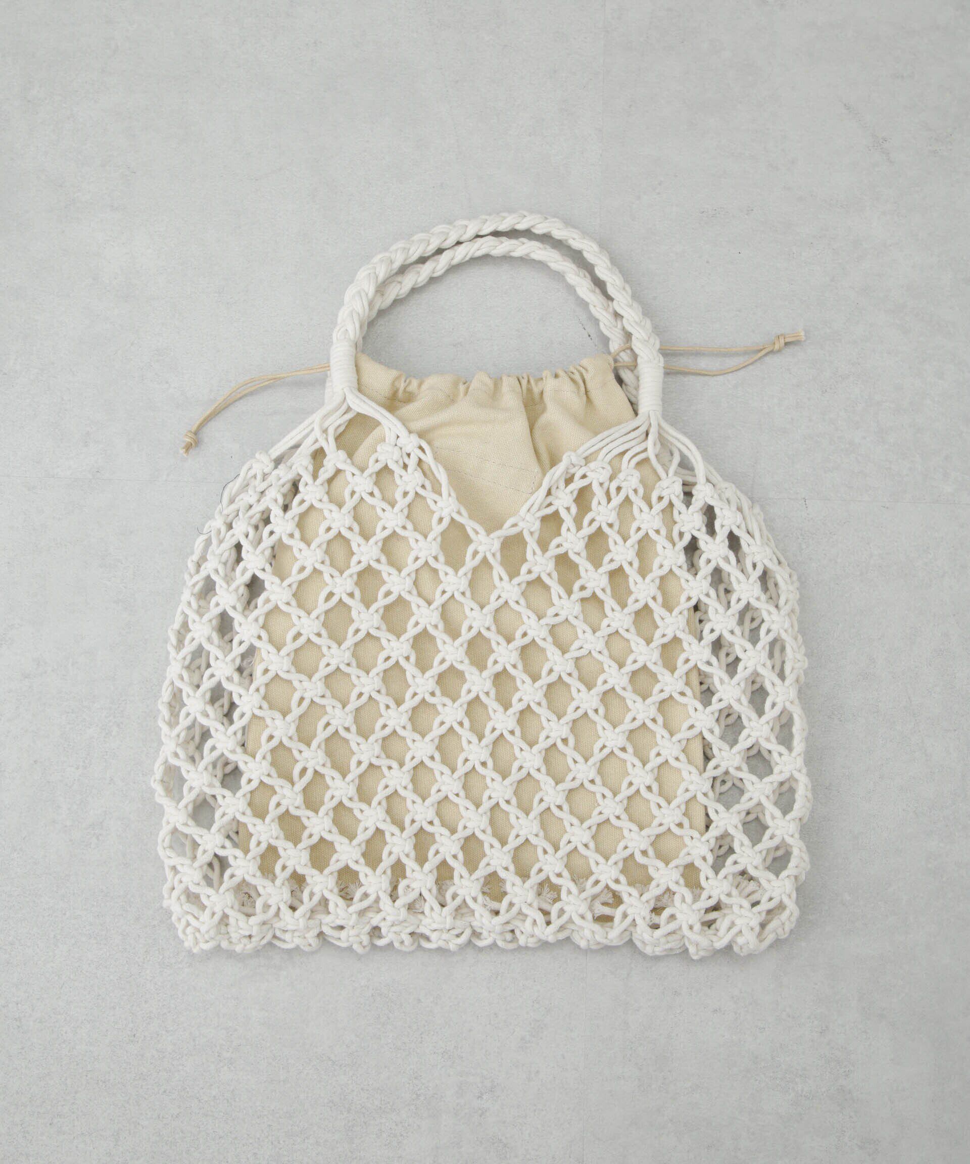 nano･universe「インポーチ付きマクラメバッグ」|ショルダー・メッセンジャー|