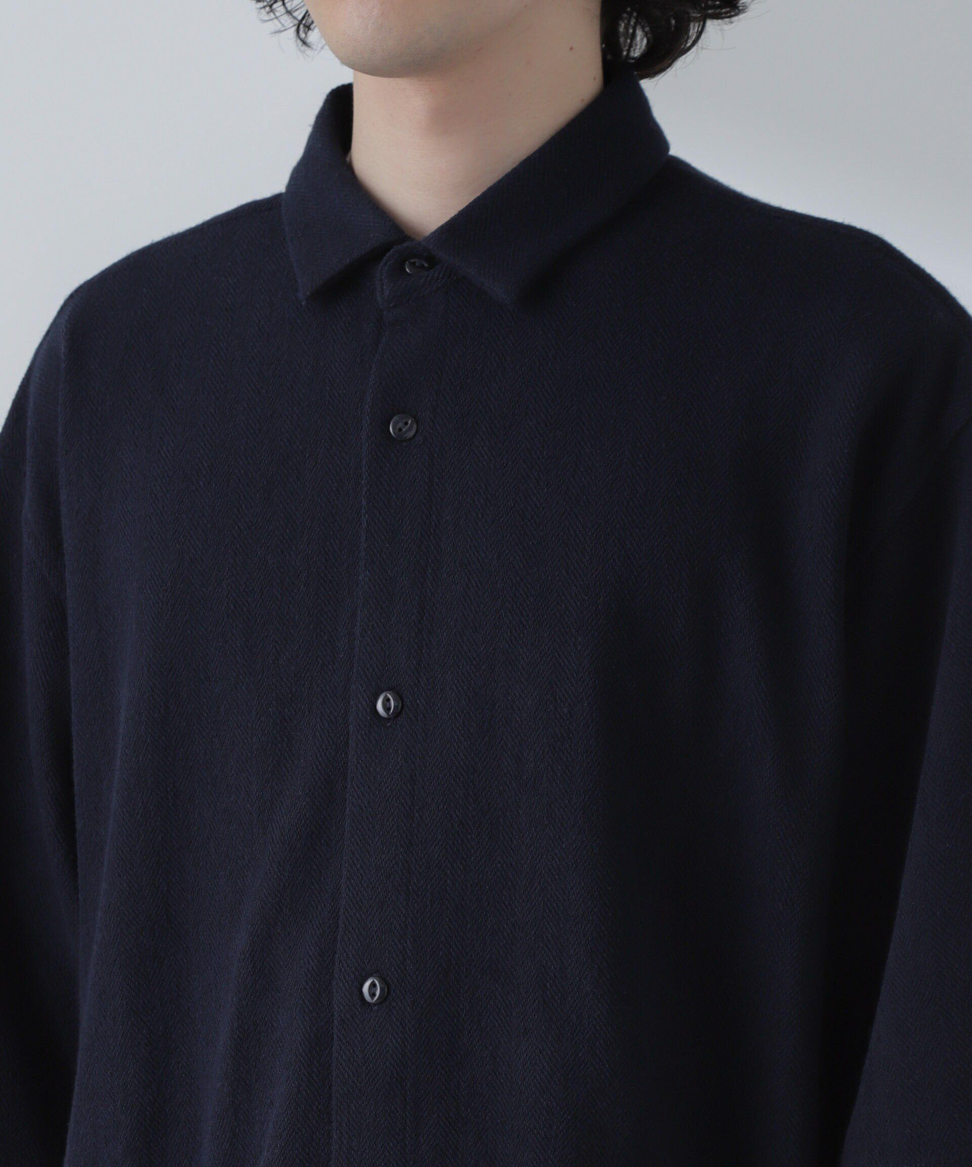 nano･universe「ヘリンボーン起毛シャツ 半袖(セットアップ可)」|シャツ・ブラウス|