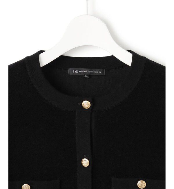 23区「【洗える】ベロアニット カーディガン」|カーディガン|