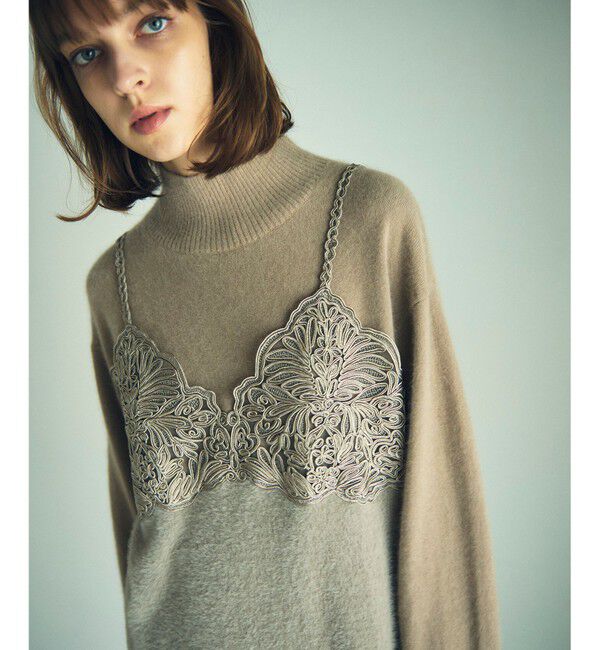 GRACE CONTINENTAL「レースビスチェニットトップ」|ニット・セーター|