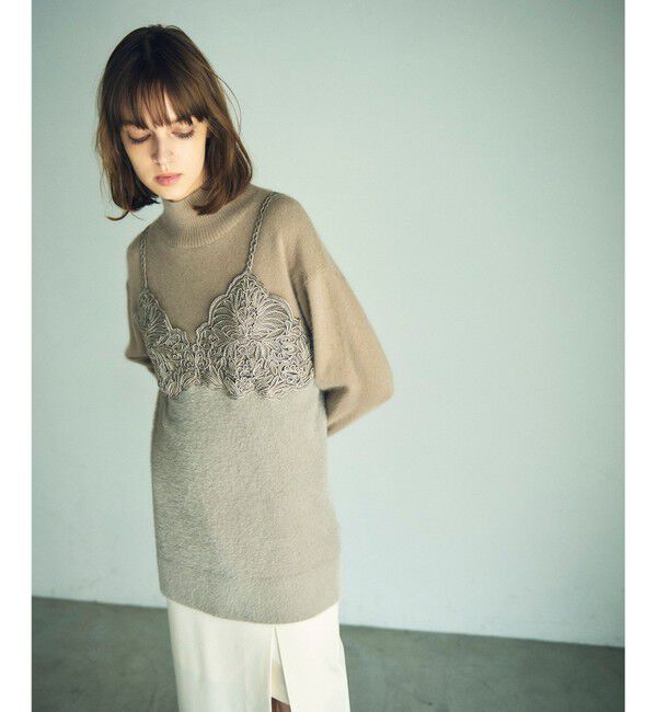 GRACE CONTINENTAL「レースビスチェニットトップ」|ニット・セーター|