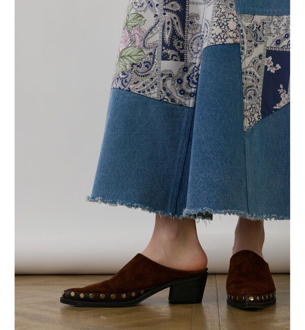 GRACE CONTINENTAL「スカーフコンビデニムスカート」|スカート|