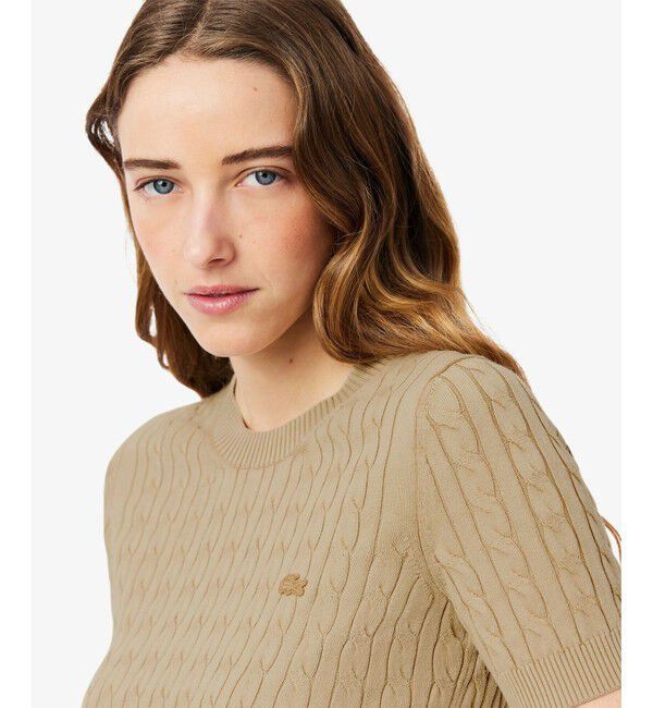 LACOSTE「ケーブルニットTシャツ」|ニット・セーター|
