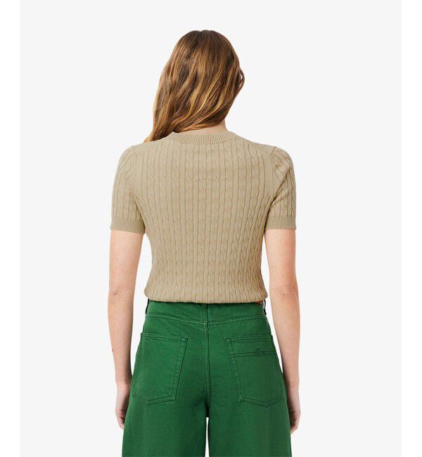 LACOSTE「ケーブルニットTシャツ」|ニット・セーター|