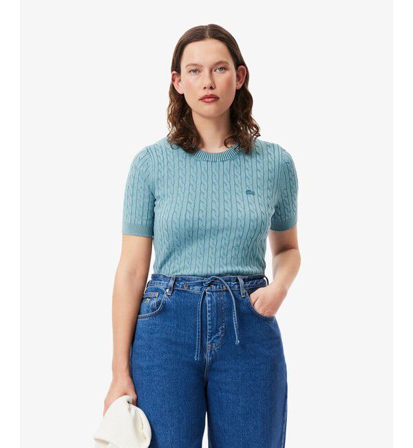 LACOSTE「ケーブルニットTシャツ」|ニット・セーター|