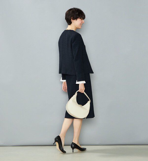 NOLLEY'S「《セットアップ対応》コンパクトインレイクルーネックジャケット」|ノーカラージャケット|