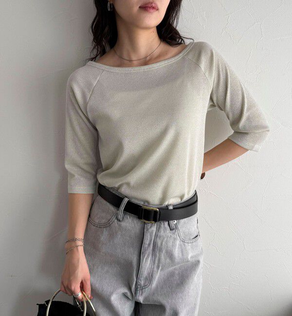 fredy emue「ラメテレコボートネックカットソー」|Tシャツ・カットソー|