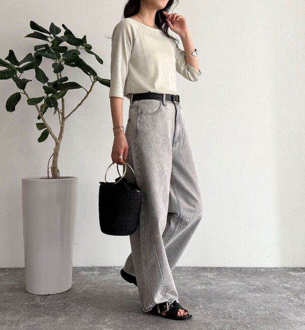 fredy emue「ラメテレコボートネックカットソー」|Tシャツ・カットソー|