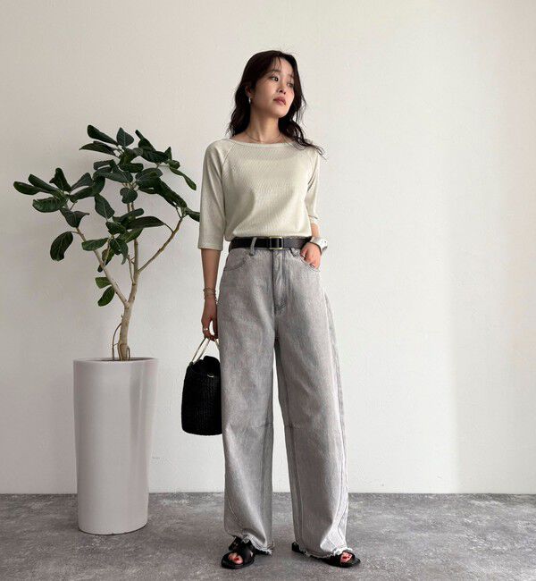 fredy emue「ラメテレコボートネックカットソー」|Tシャツ・カットソー|