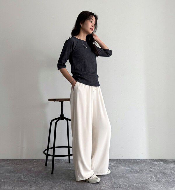 fredy emue「ラメテレコボートネックカットソー」|Tシャツ・カットソー|