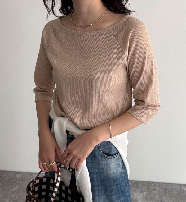 fredy emue「ラメテレコボートネックカットソー」|Tシャツ・カットソー|