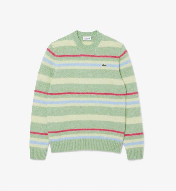 GLOSTER「【LACOSTE/ラコステ】アルパカブレンドボーダーニットセーター」|ニット・セーター|ミントグリーン