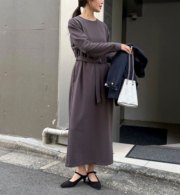 fredy emue「ジョーゼットベルト付きワンピース」|ワンピース|