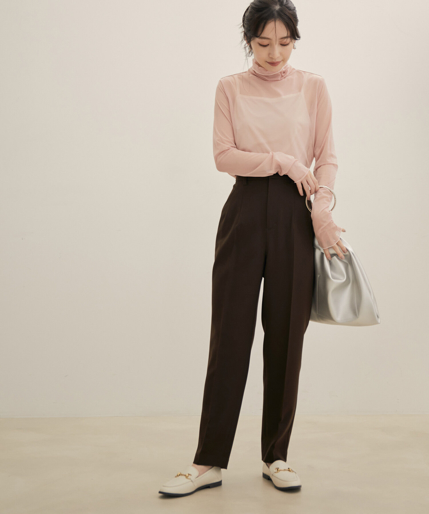 VIS「【程よい透け感】チェック＆花柄＆無地シアーインナー」|Tシャツ・カットソー|