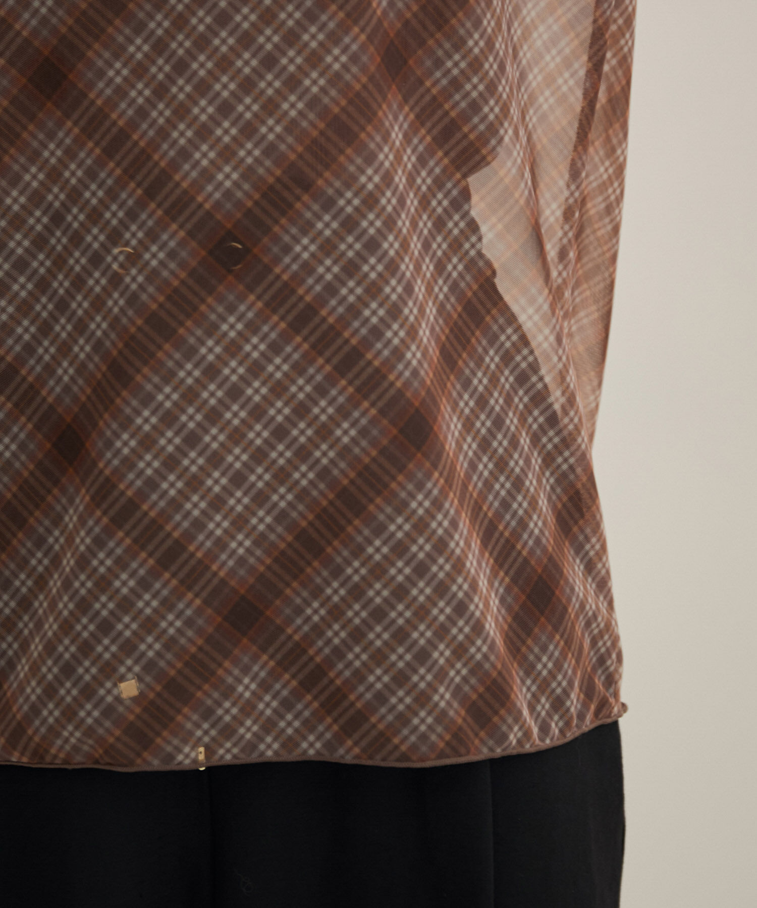 VIS「【程よい透け感】チェック＆花柄＆無地シアーインナー」|Tシャツ・カットソー|