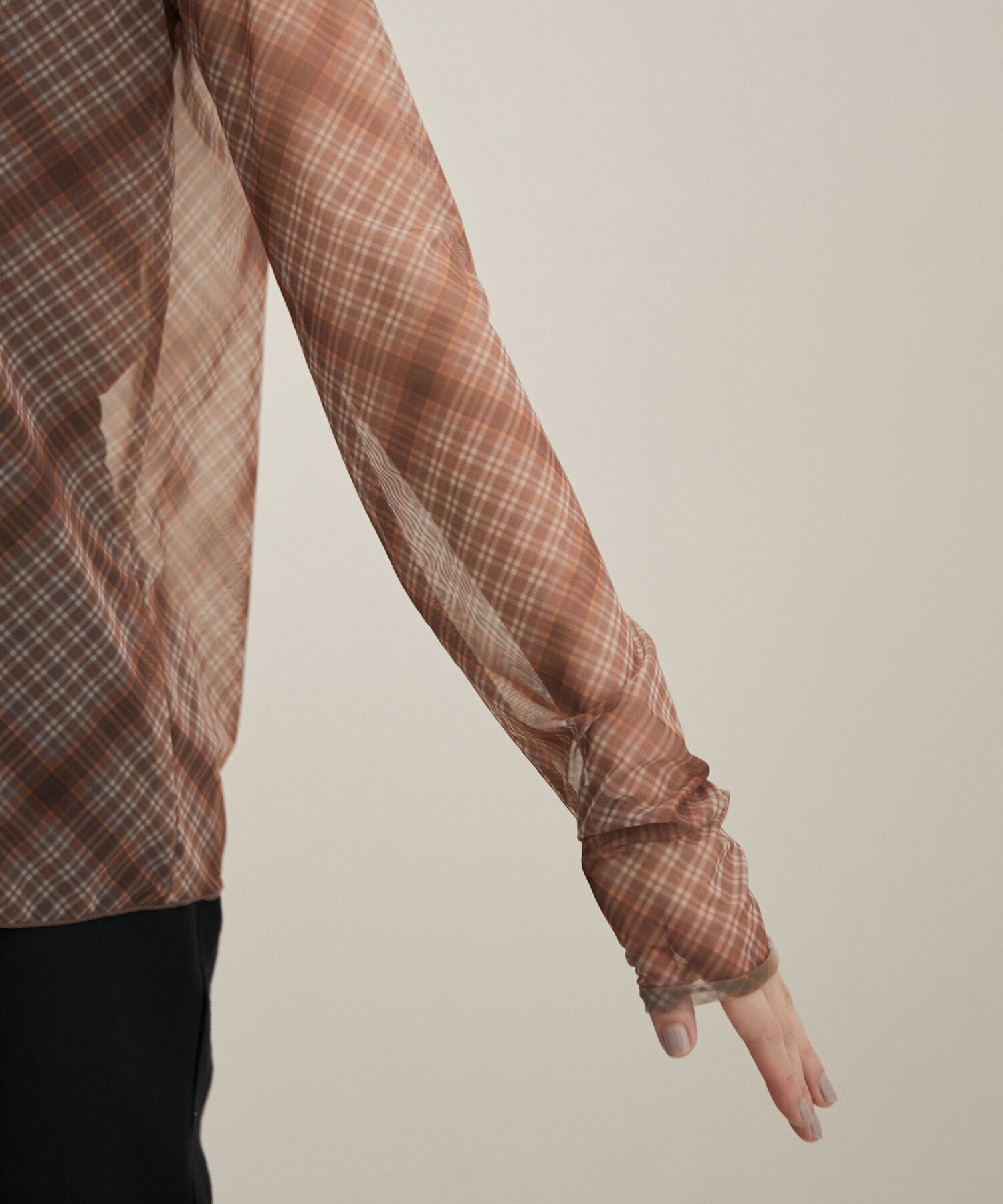 VIS「【程よい透け感】チェック＆花柄＆無地シアーインナー」|Tシャツ・カットソー|