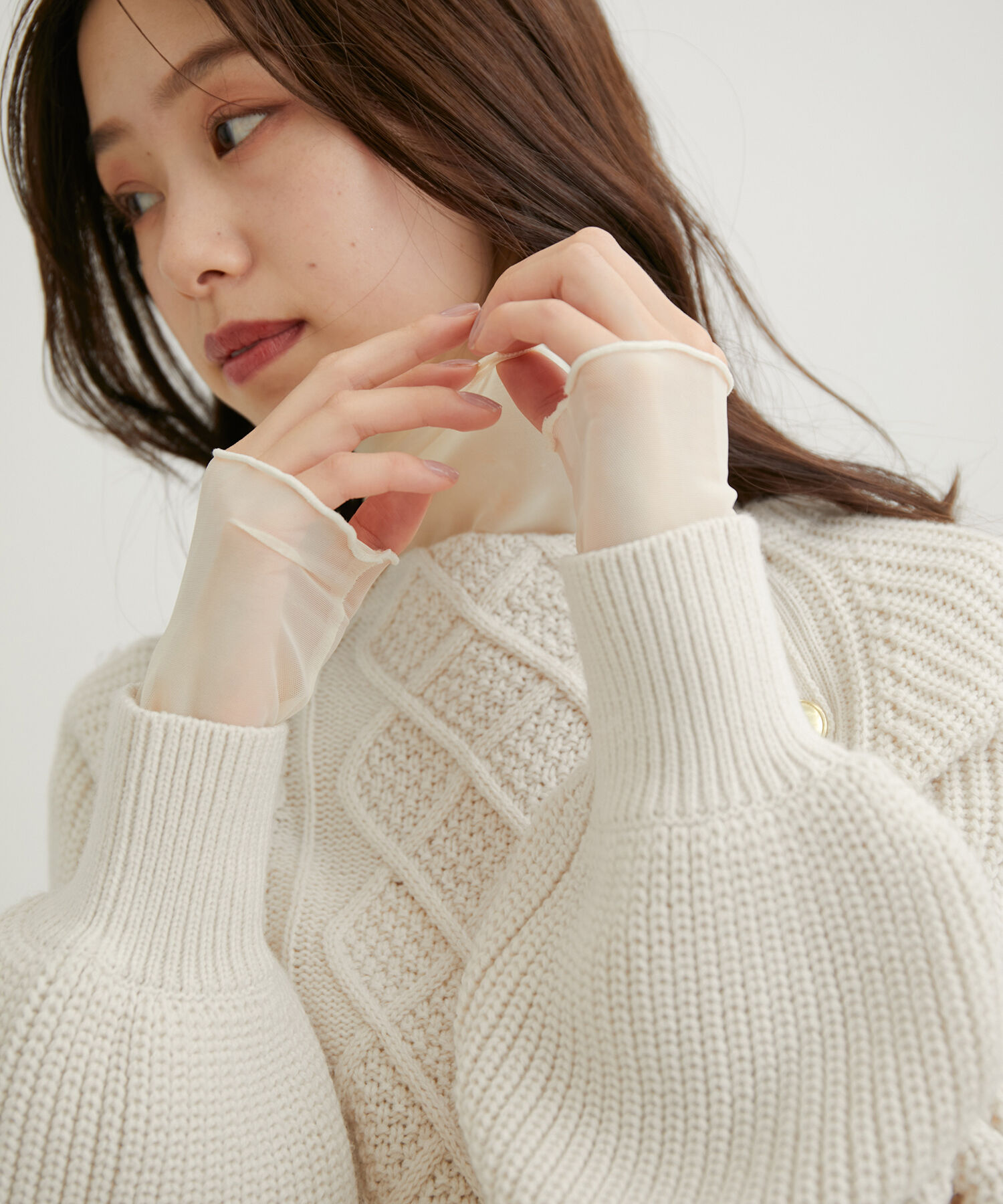 VIS「【程よい透け感】チェック＆花柄＆無地シアーインナー」|Tシャツ・カットソー|