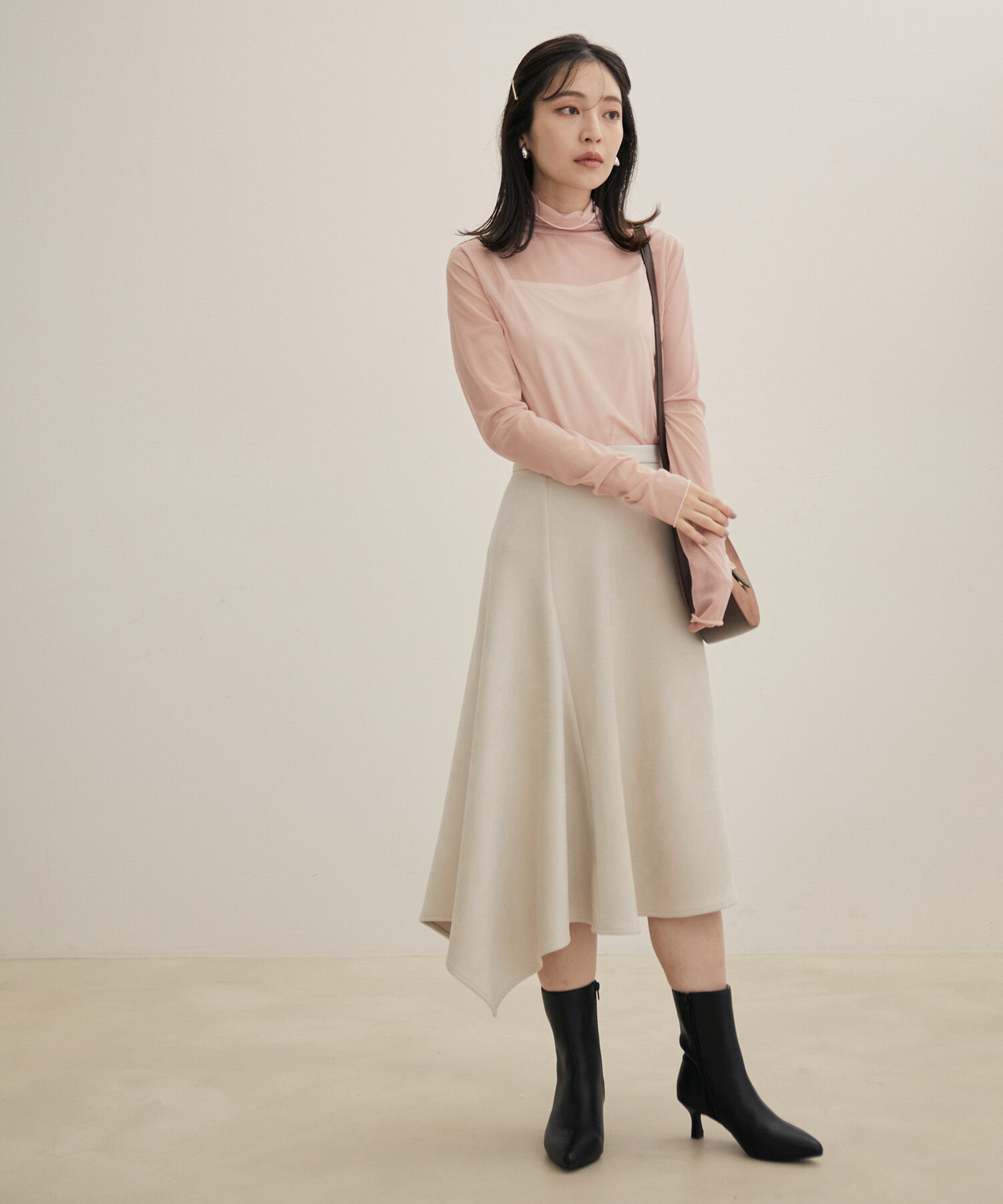 VIS「【程よい透け感】チェック＆花柄＆無地シアーインナー」|Tシャツ・カットソー|