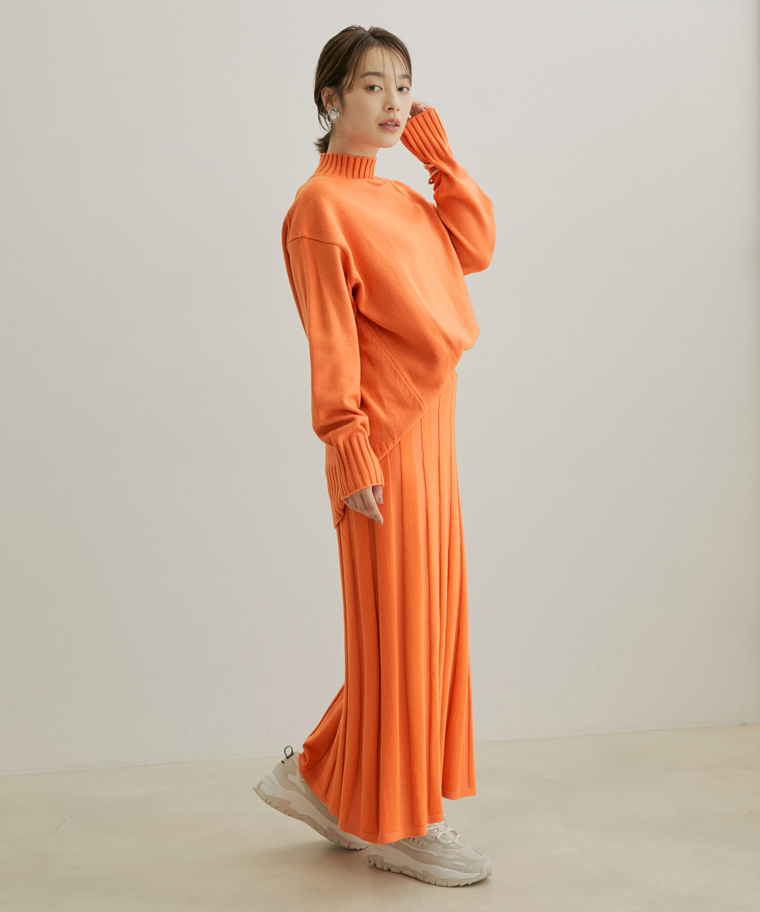 VIS「【セットアップ対応】【洗える】プリーツニットスカート」|スカート|