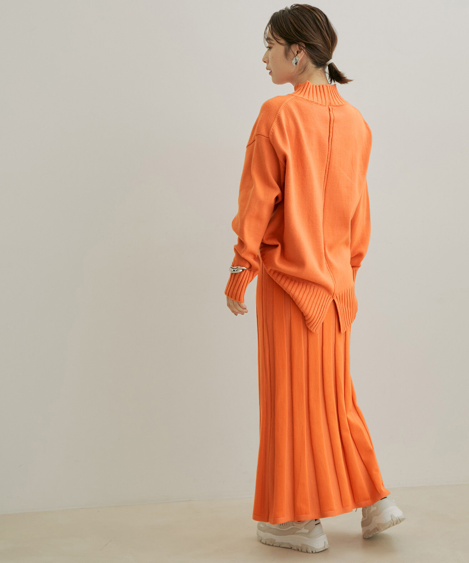 VIS「【セットアップ対応】【洗える】プリーツニットスカート」|スカート|