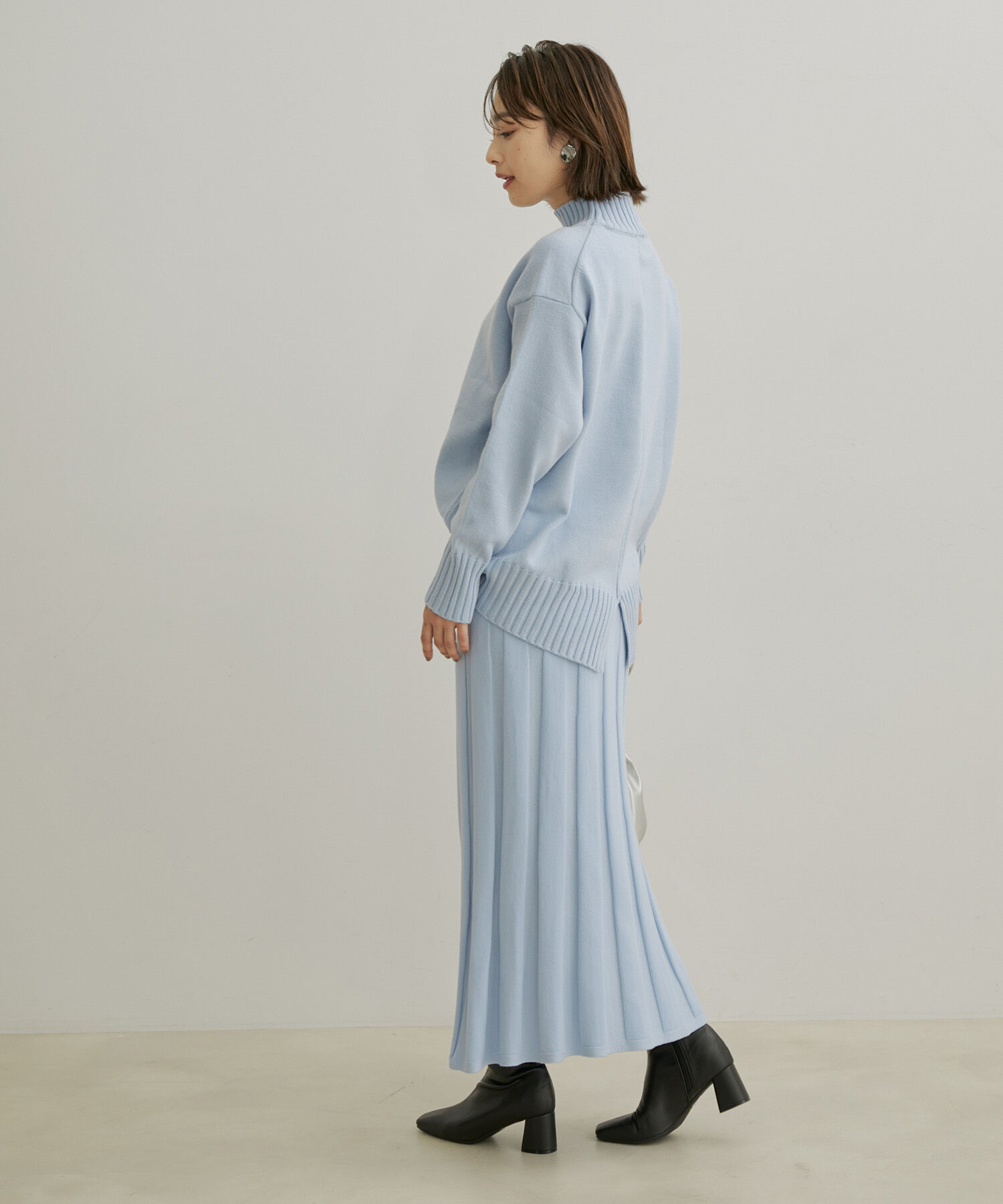 VIS「【セットアップ対応】【洗える】プリーツニットスカート」|スカート|