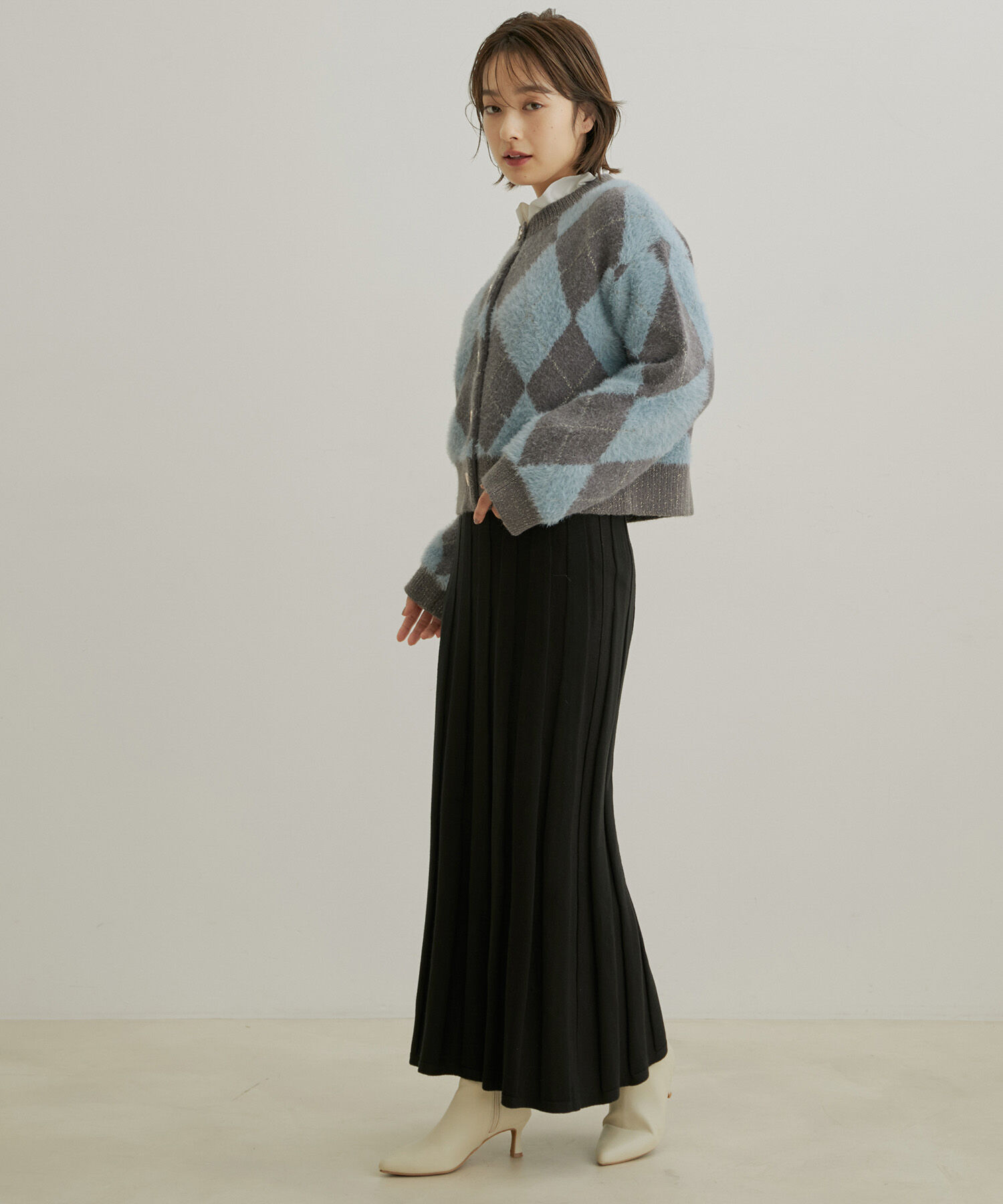 VIS「【セットアップ対応】【洗える】プリーツニットスカート」|スカート|