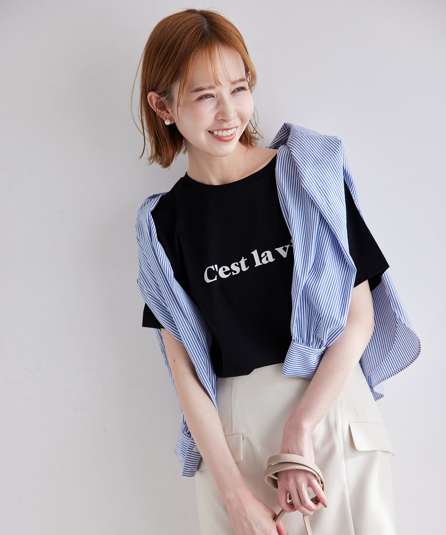 Rope&rsquo;Picnic「RENU/ロゴTシャツ」|Tシャツ・カットソー|ブラック(01)