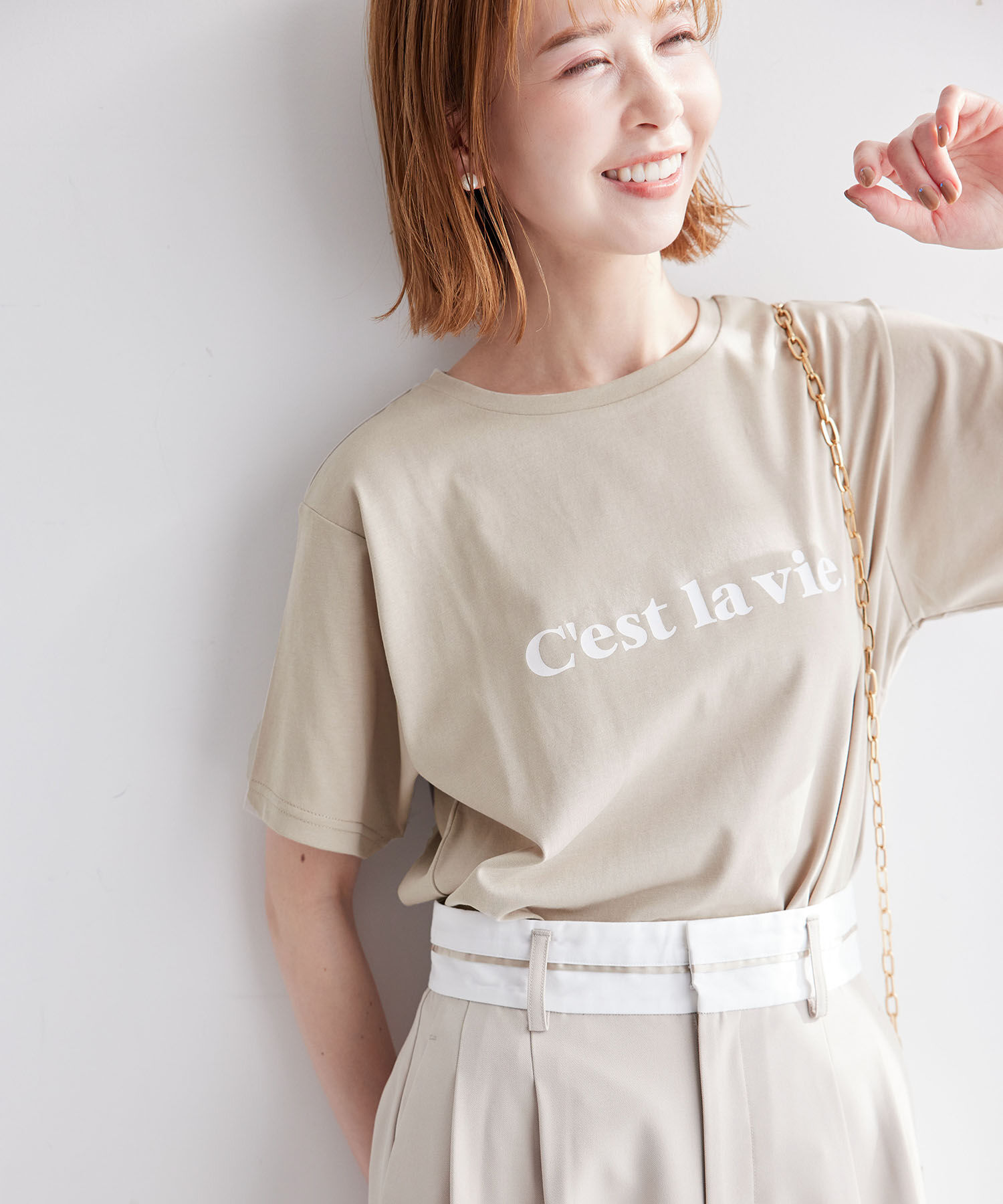 Rope&rsquo;Picnic「RENU/ロゴTシャツ」|Tシャツ・カットソー|ベージュ(27)