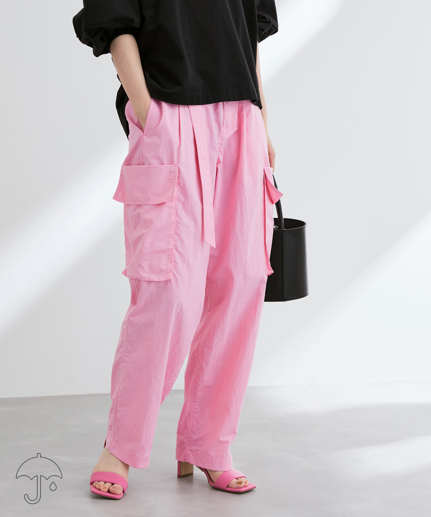 ADAM ET ROPE'「〈追加〉【サステナブル・晴雨兼用】リサイクルナイロンワークパンツ」|その他|ピンク(63)