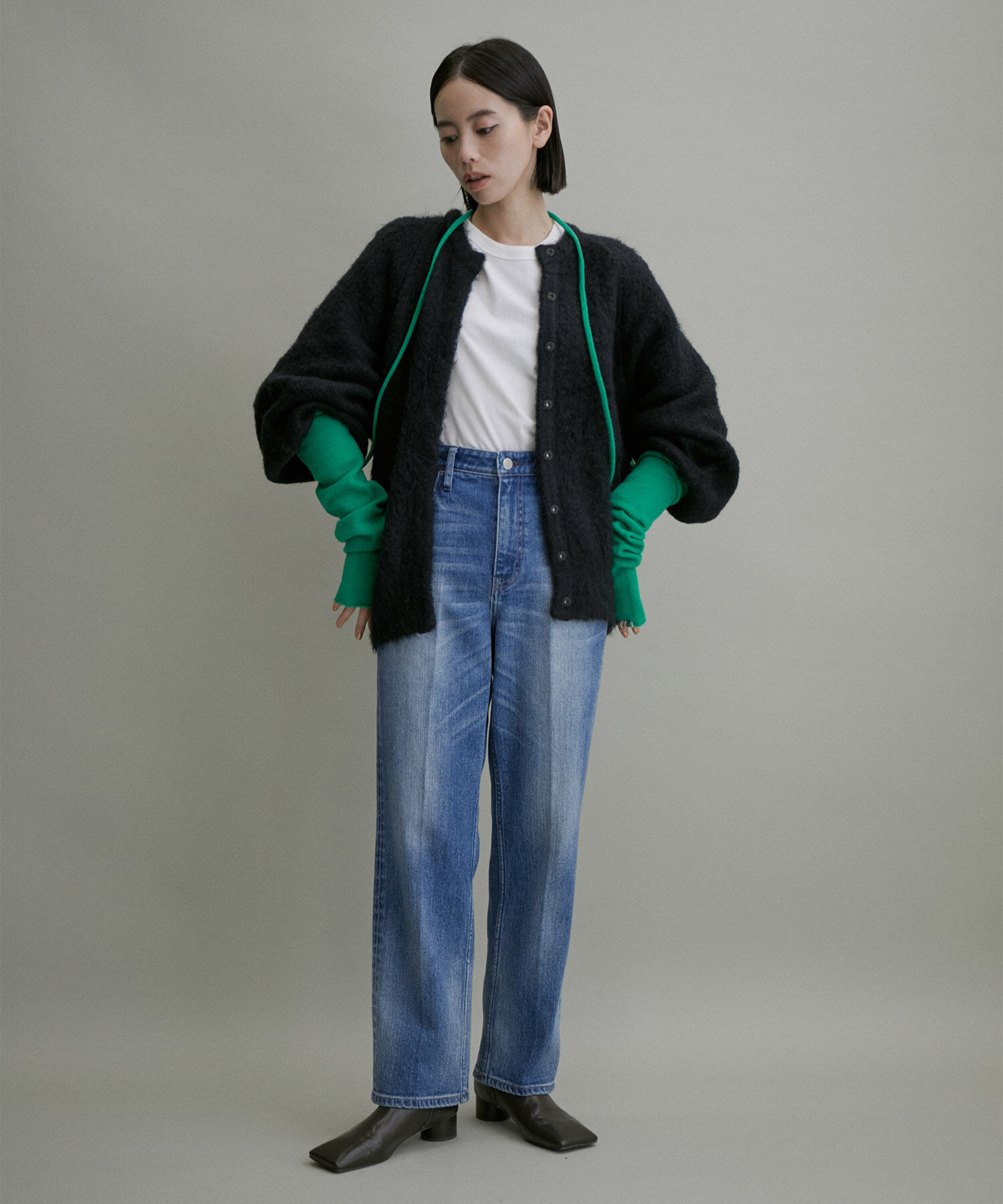 ADAM ET ROPE'「【WEB限定(一部店舗展開あり)】ファーニットミドルカーディガン」|カーディガン|