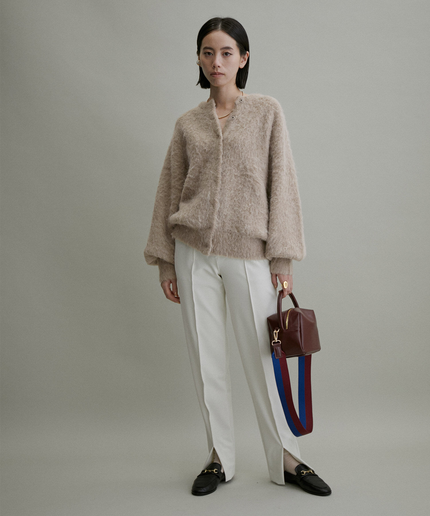 ADAM ET ROPE'「【WEB限定(一部店舗展開あり)】ファーニットミドルカーディガン」|カーディガン|