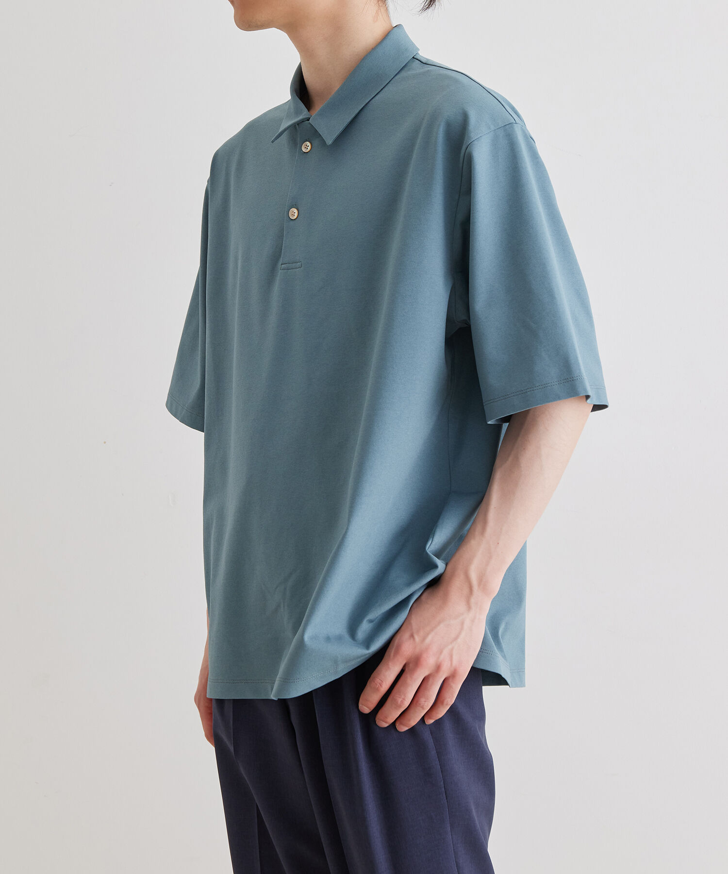 ADAM ET ROPE'「ボックスシルエット ジャージー ポロシャツ / イージーケア / ユニセックス / 吸水速乾」|ポロシャツ|