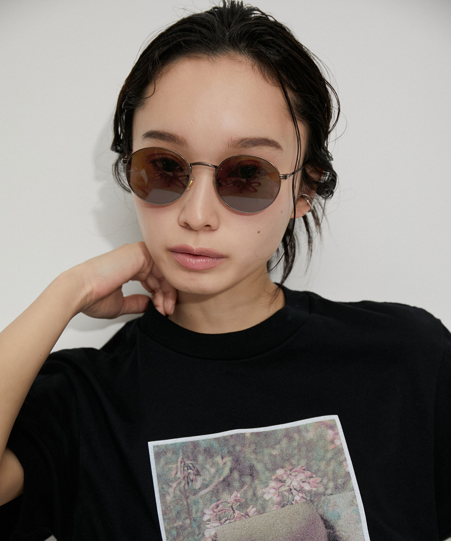 ADAM ET ROPE'「メタルフレームサングラス」|サングラス|ダークブラウン(20)