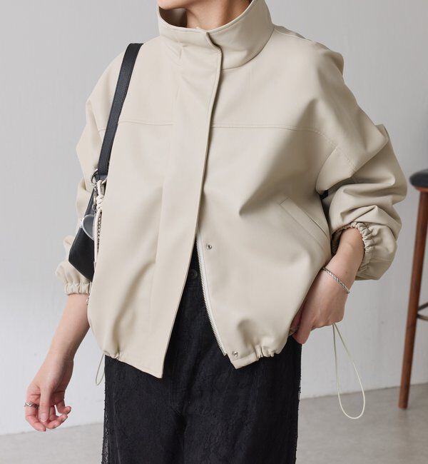  「レザータッチスタンドブルゾン」|ベスト・ジレ|