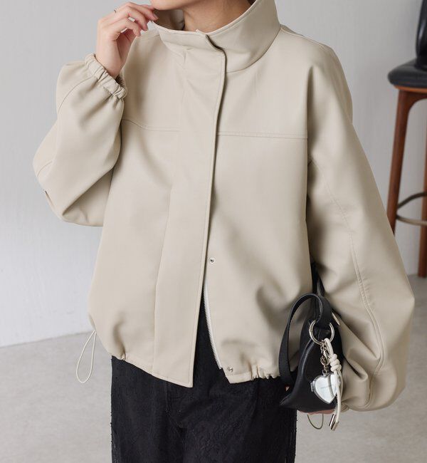  「レザータッチスタンドブルゾン」|ベスト・ジレ|