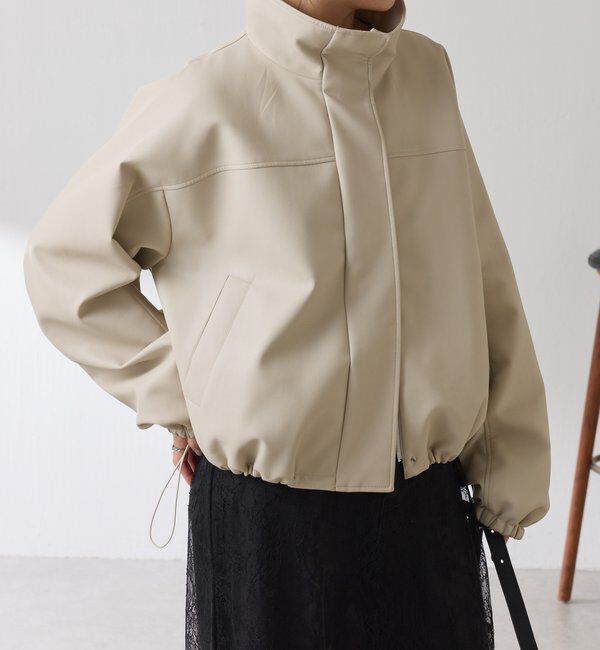  「レザータッチスタンドブルゾン」|ベスト・ジレ|